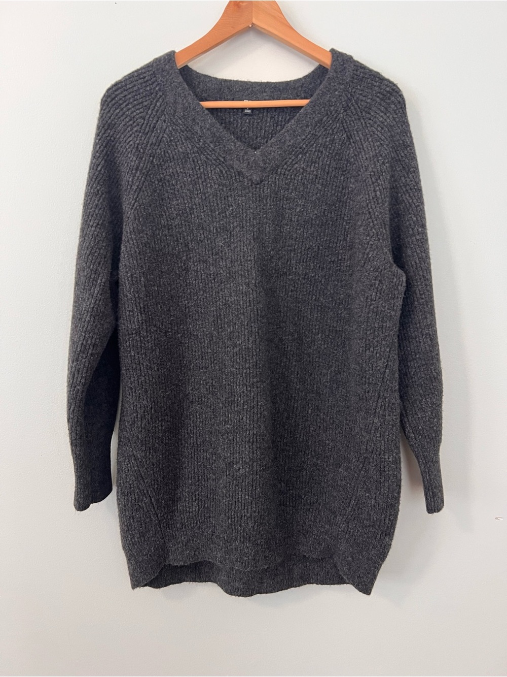 Uniqlo Charcoal Ribbed Tunic Sweater Large